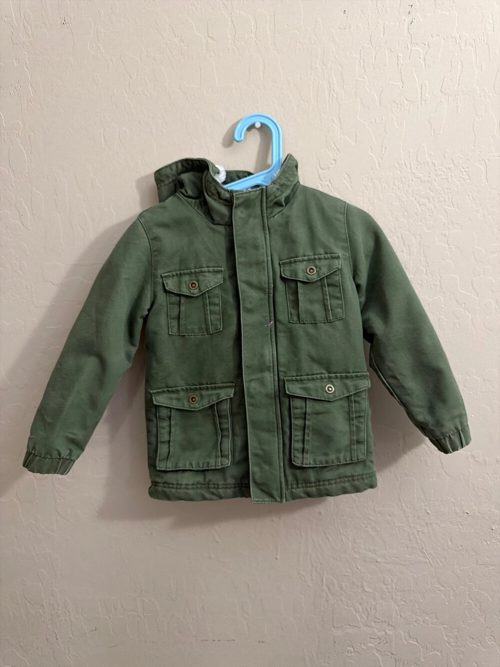 Cat & Jack Military Green Fleece Jacket, Sz 4T